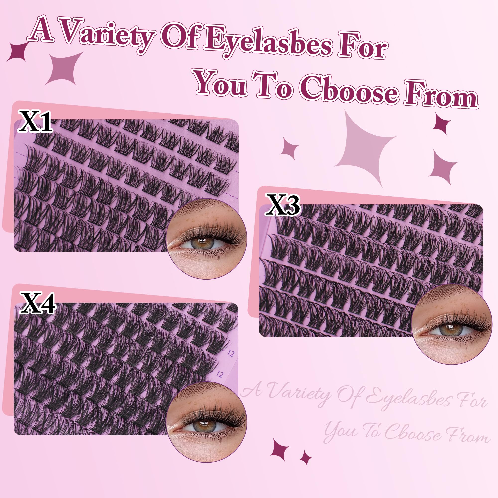 Jomay Lash Clusters Kit – DIY Wispy Lashes (D Curl 10-18mm), Waterproof Hold | M J JOMAY
