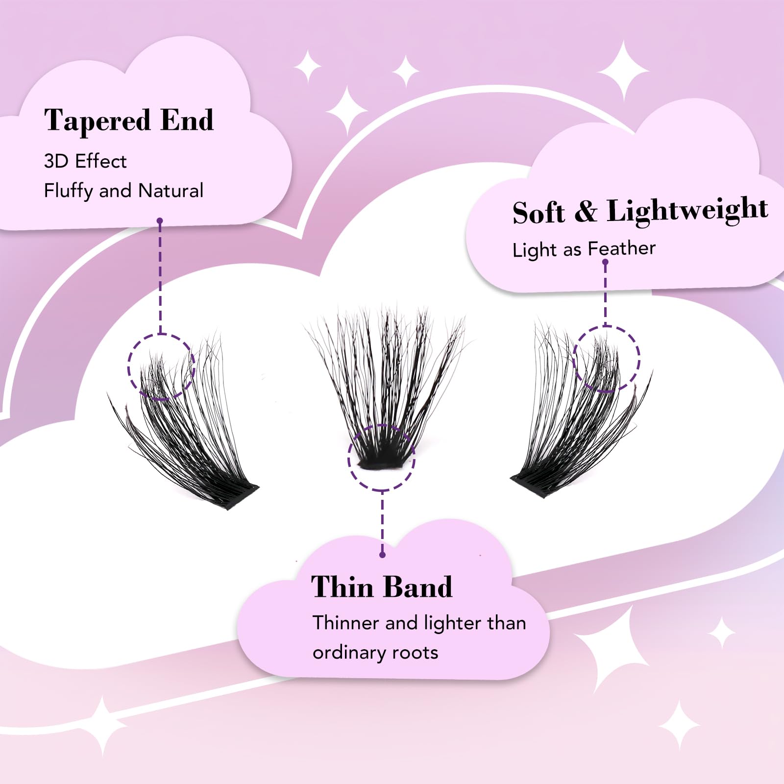 M J JOMAY Fluffy Lash Clusters Kit 280pcs – 60D Volume Lashes with Bond & Seal