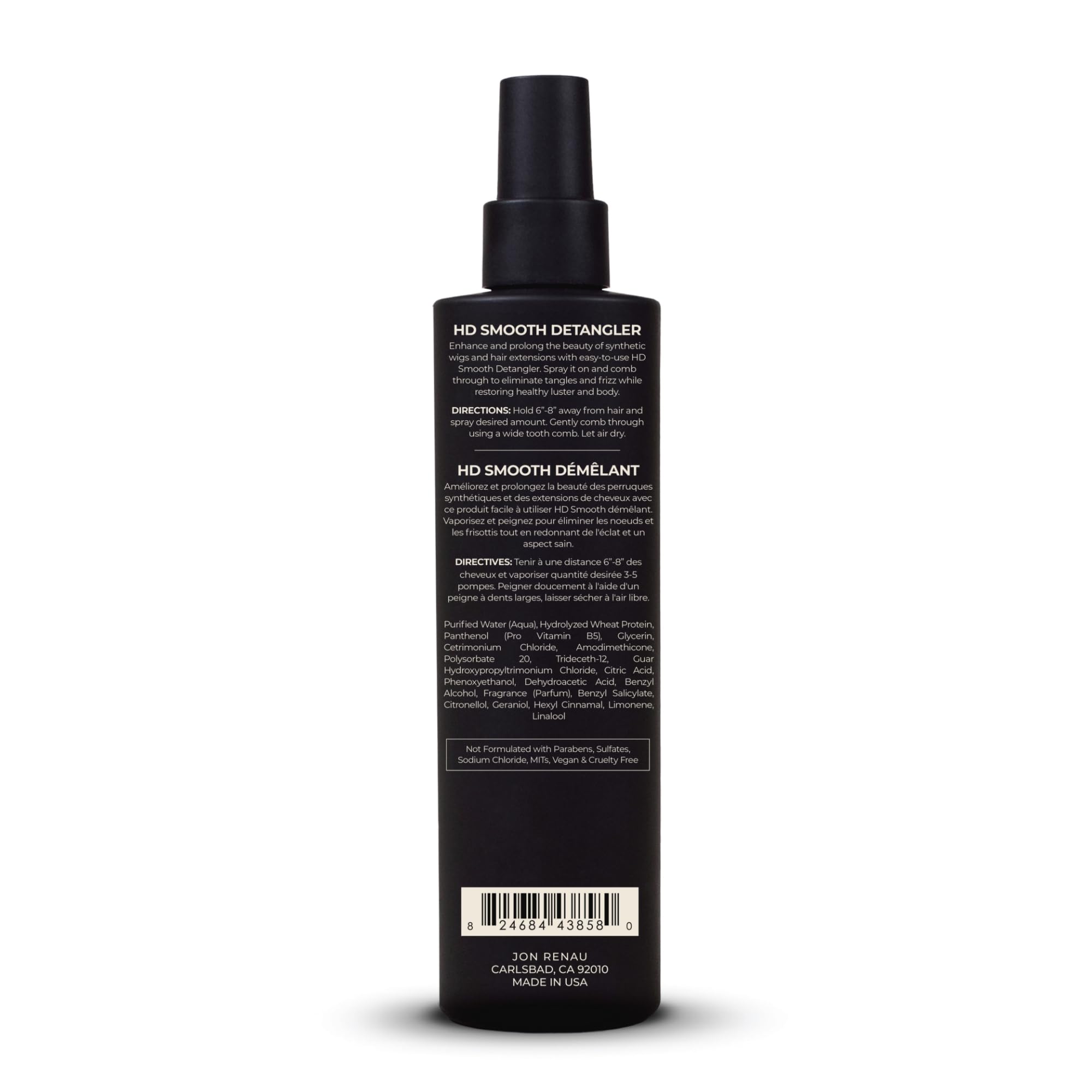 Jon Renau HD Smooth Detangler – Leave-In Spray for Synthetic Wigs & Extensions | Frizz Control & Easy Detangling | 8.5 oz