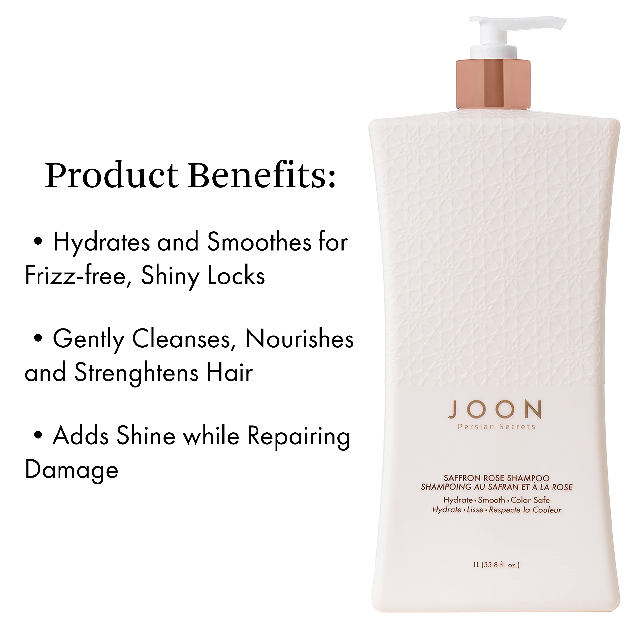 Joon Saffron Rose Shampoo with Pomegranate & Pistachio Oil – 33.8 Fl Oz