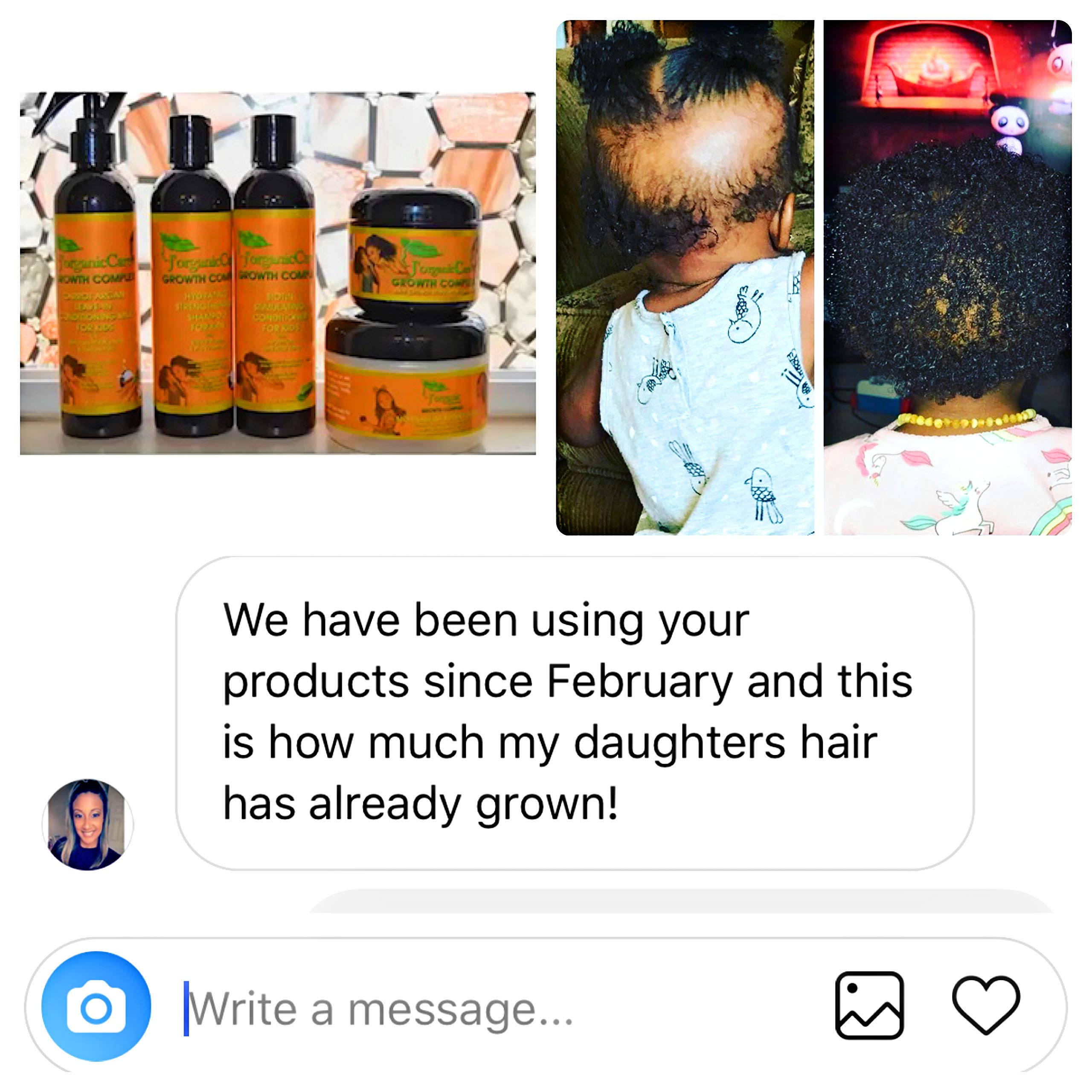 J'Organic Solutions 4-Piece Kids Curl Care Kit | Leave-In Conditioner, Scalp Stimulator, Shampoo & Conditioner