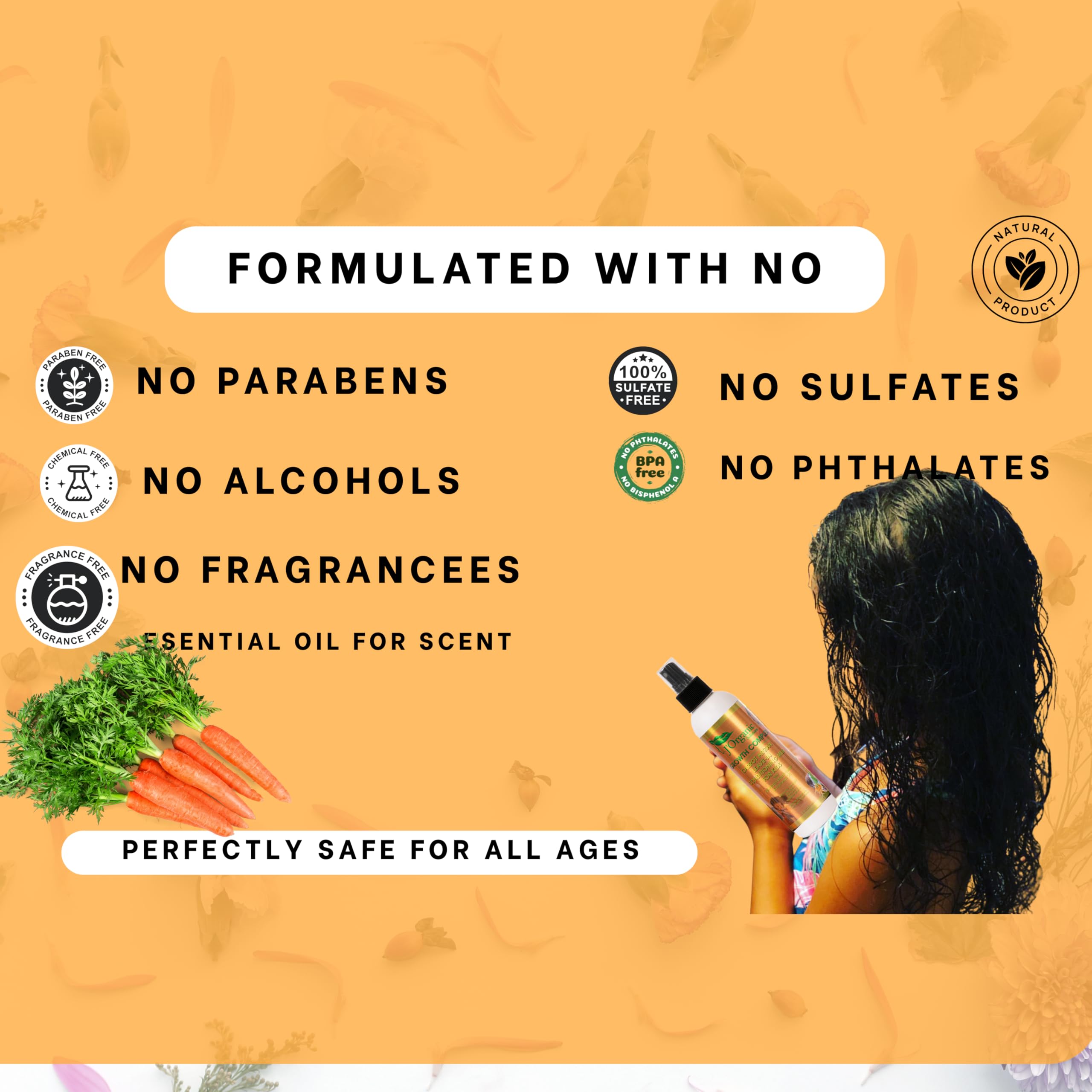 J'Organic Solutions 4-Piece Kids Curl Care Kit | Leave-In Conditioner, Scalp Stimulator, Shampoo & Conditioner