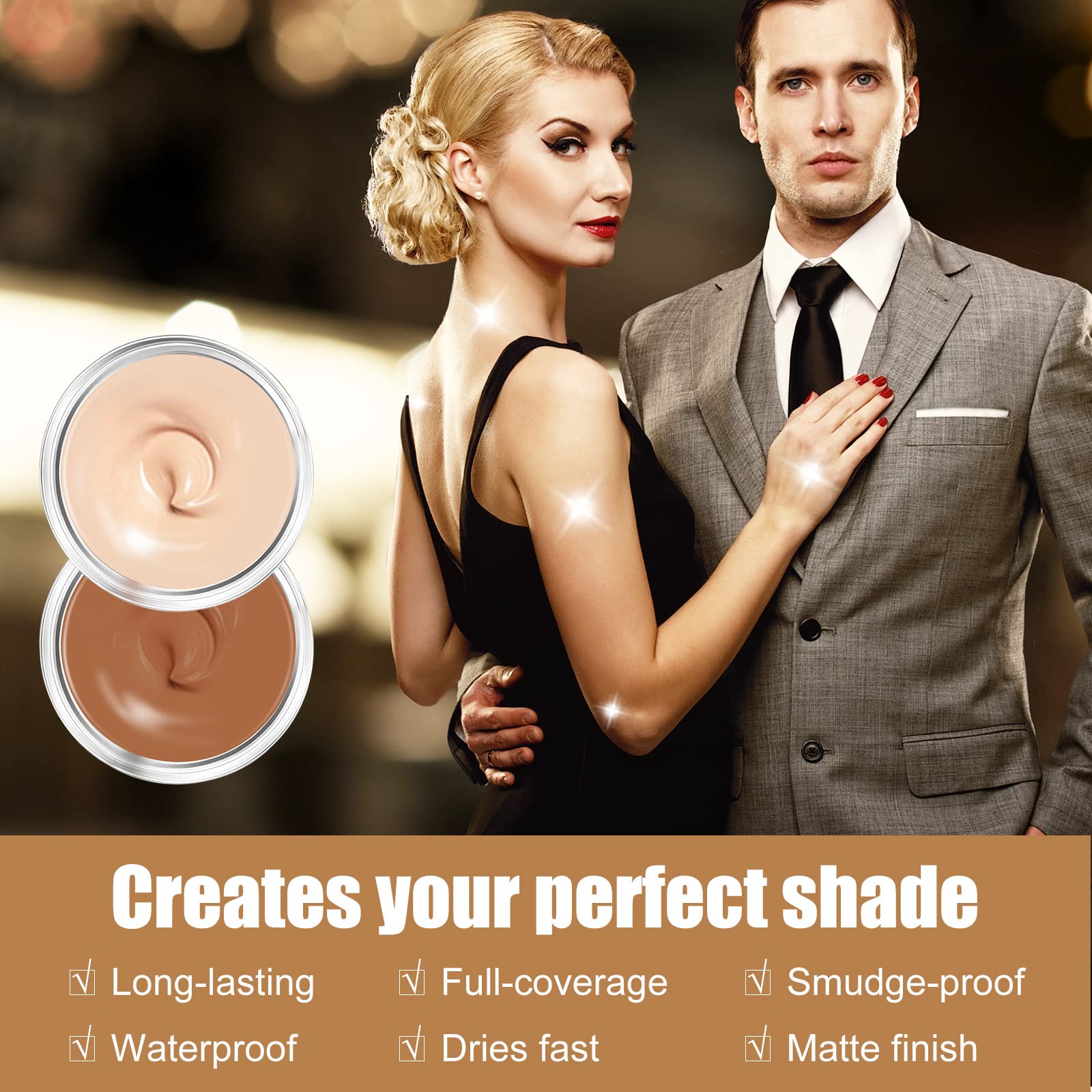 Josera Tattoo Cover Up Makeup Waterproof - 2-Color Full Coverage Concealer for Tattoos, Scars & Dark Spots