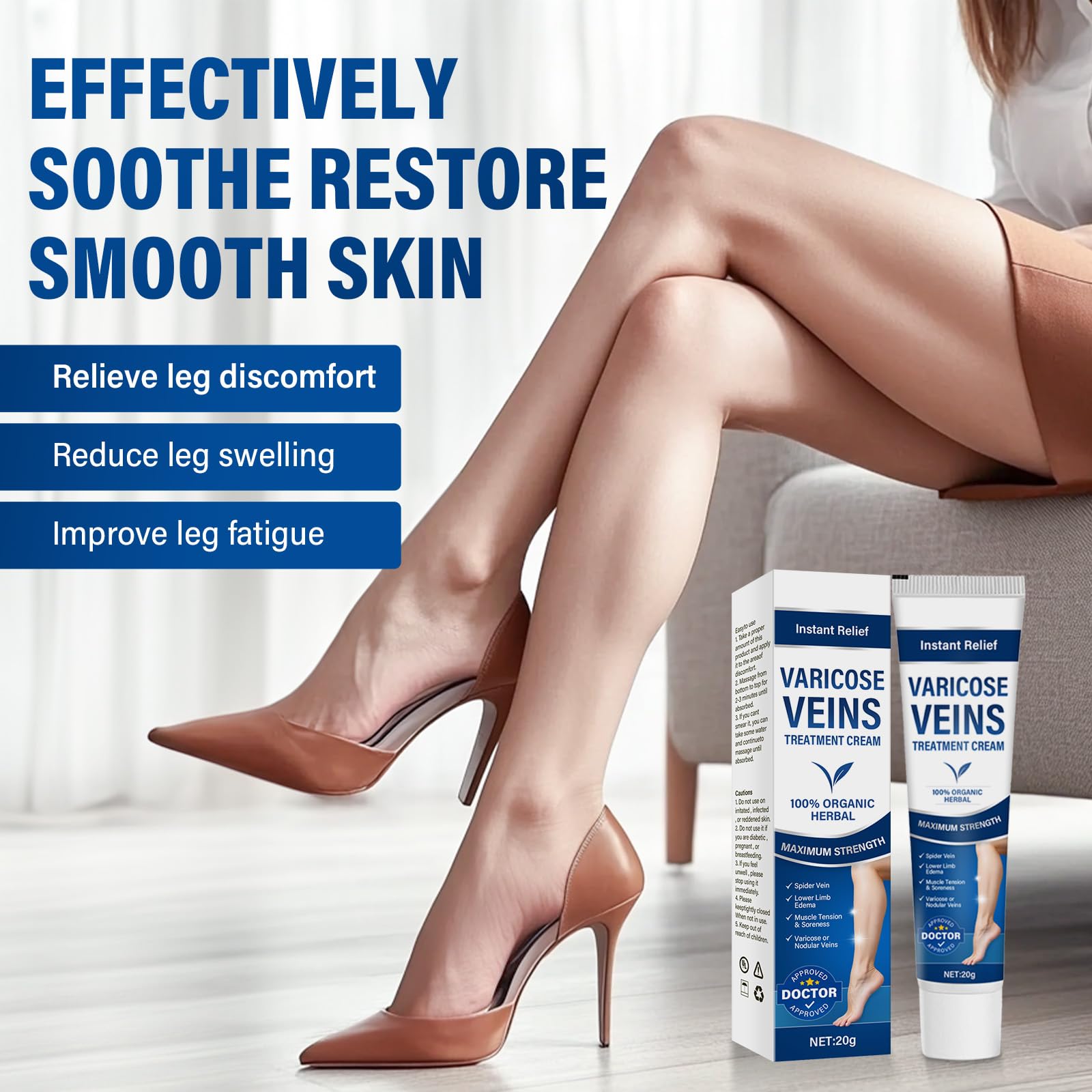 Josera Varicose Veins Cream for Legs – Soothing Relief & Smoother Skin (2 x 20 g)