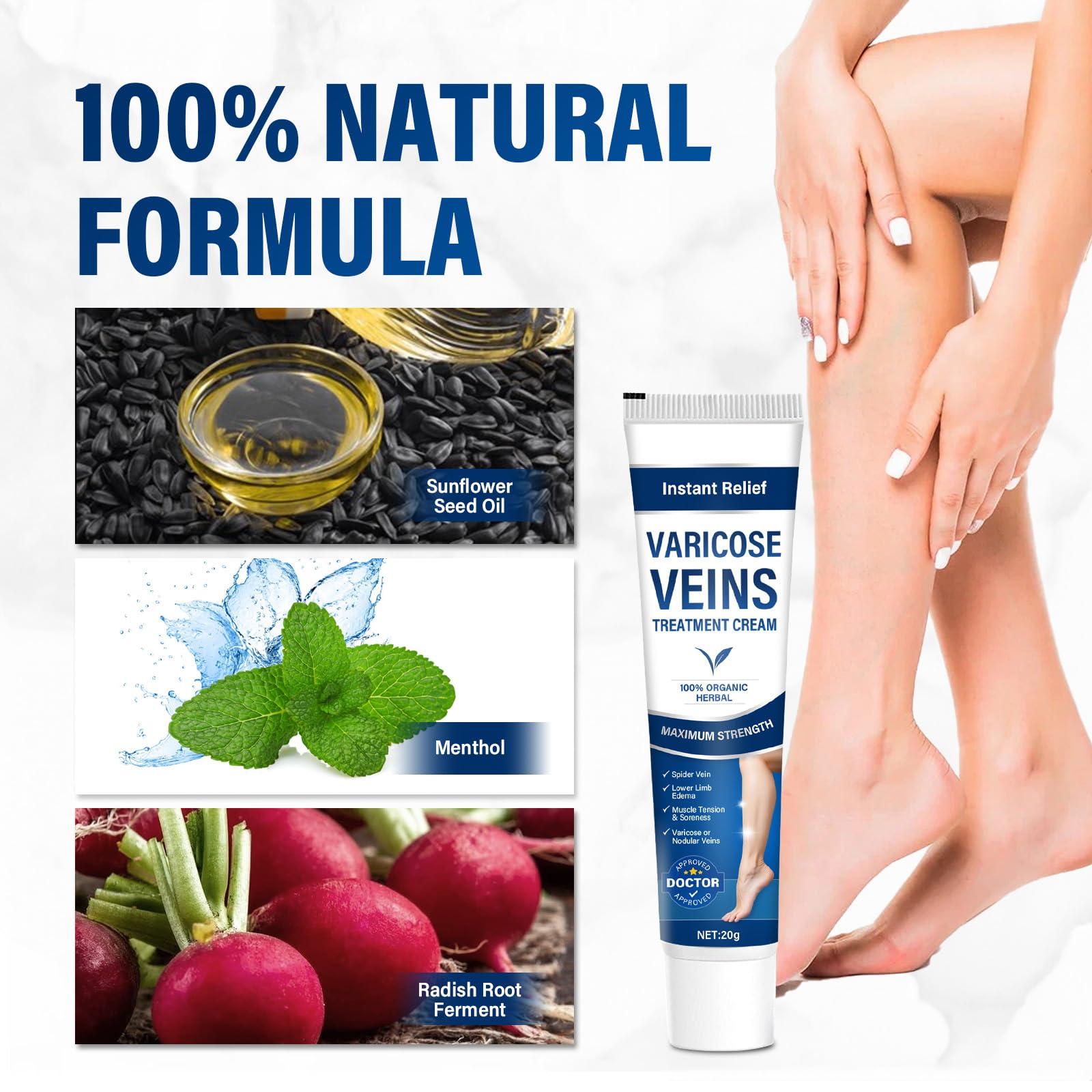Josera Varicose Veins Cream for Legs – Soothing Relief & Smoother Skin (2 x 20 g)