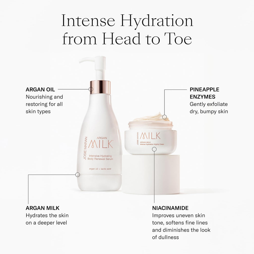 Josie Maran Argan Milk Gift Set – Intense Hydration Body Serum + Night Cream
