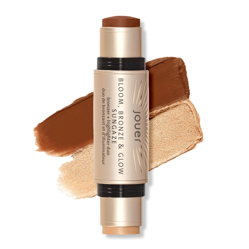 Jouer Bloom Bronze & Glow Bronzer + Highlighter Stick – Cream Contour with Rose Hip Oil & Squalane | Sungaze