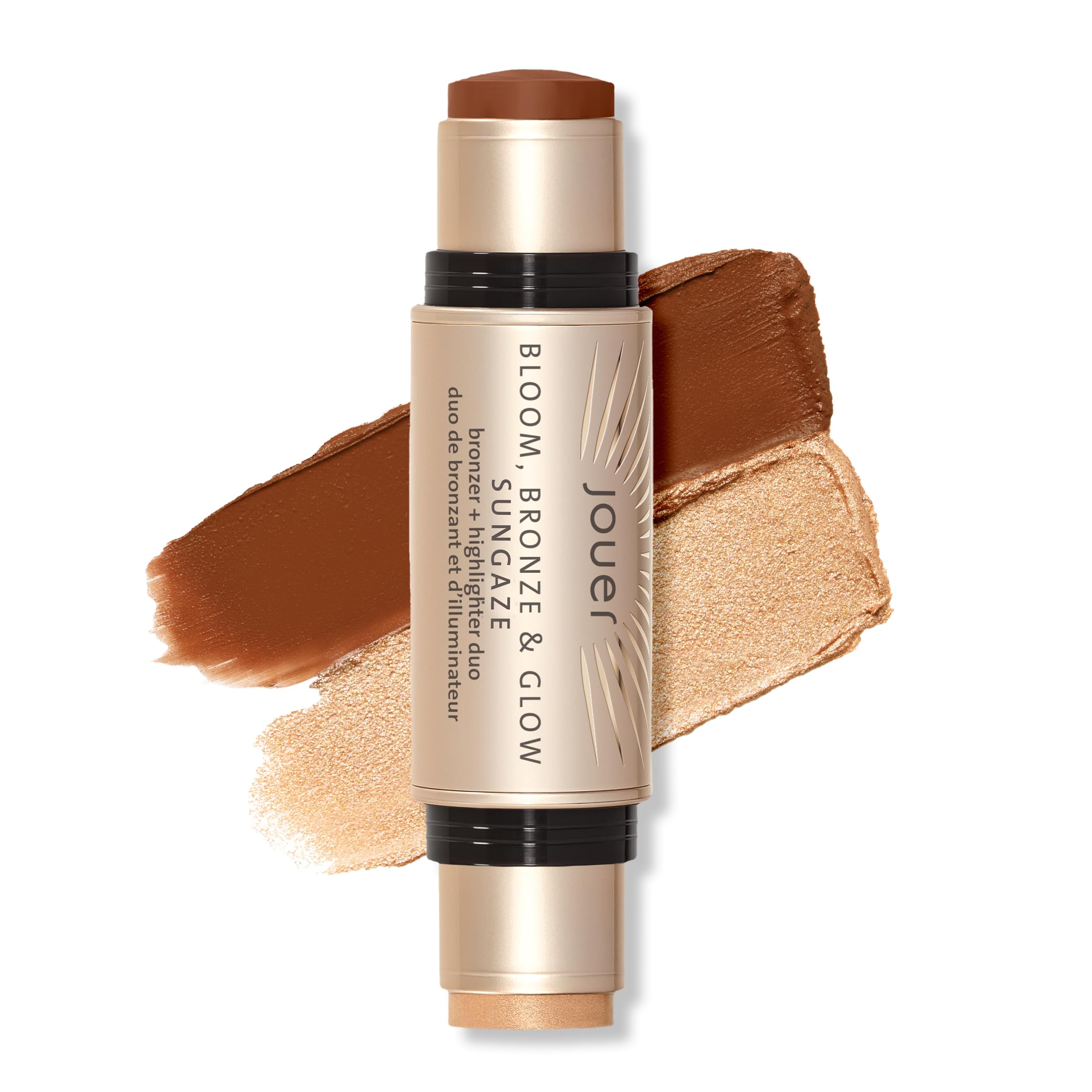 Jouer Bloom Bronze & Glow Bronzer + Highlighter Stick – Cream Contour with Rose Hip Oil & Squalane | Sungaze