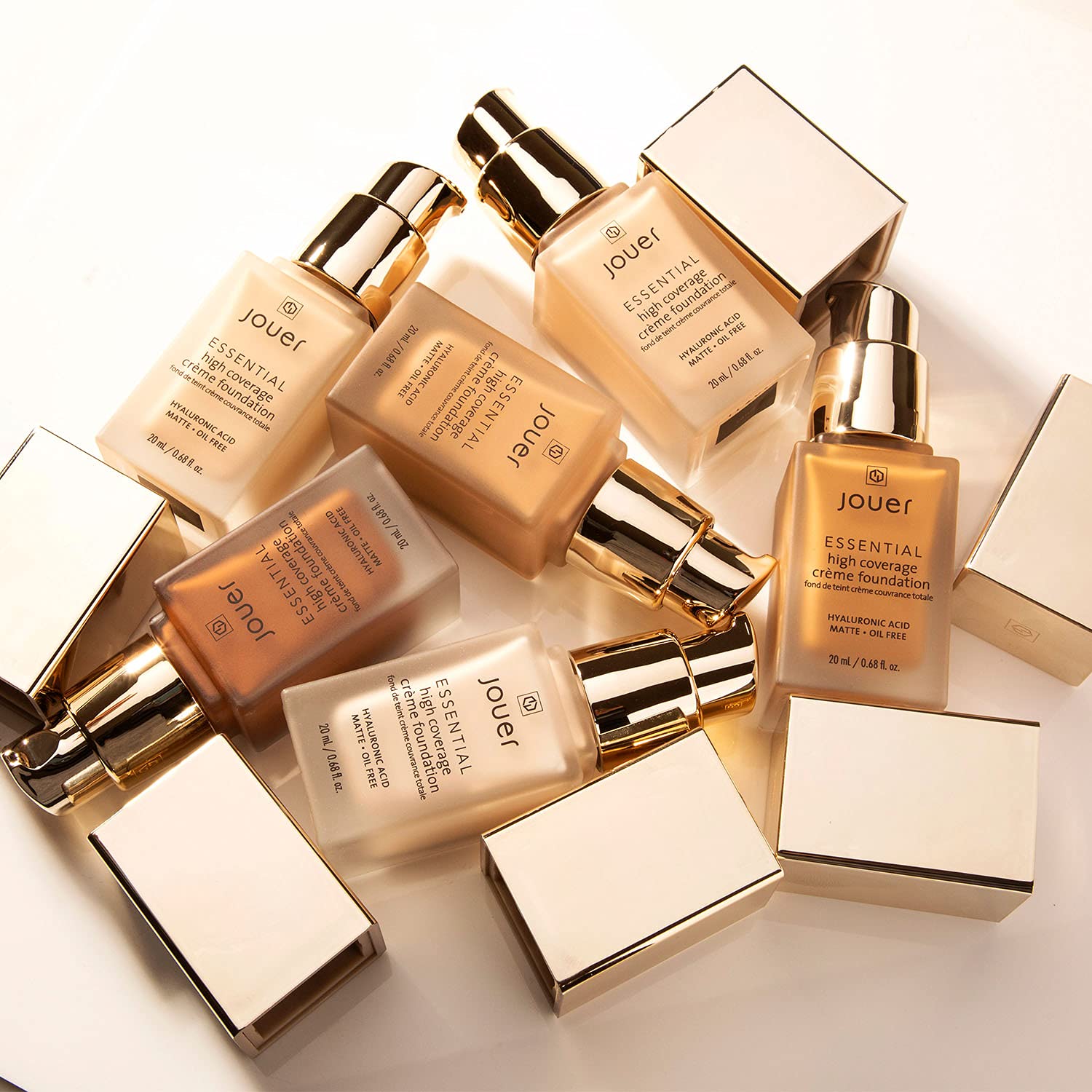 Jouer Essential High Coverage Crème Foundation – 50 Shades for All Skin Tones | Clean, Vegan & Cruelty-Free