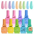 JR 9pcs 15ml Gel Nail Polish Set – Macaron Colors for Long-Lasting, Easy Soak-Off Manicures