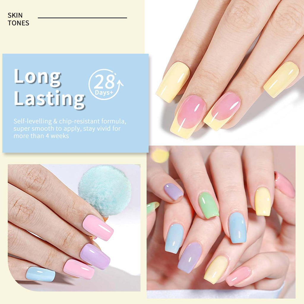JR 9pcs 15ml Gel Nail Polish Set – Macaron Colors for Long-Lasting, Easy Soak-Off Manicures