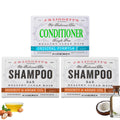 J.R.LIGGETT'S Shampoo & Conditioner Bar Set – 3-Pack with Coconut & Argan Oil | All-Natural Plant-Based