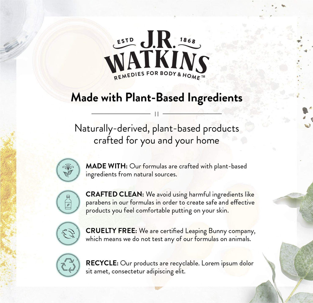 J.R. Watkins Daily Moisturizing Lotion — Hydrating Body Cream with Shea & Cocoa Butter, Lemon Cream, 18 oz Pump