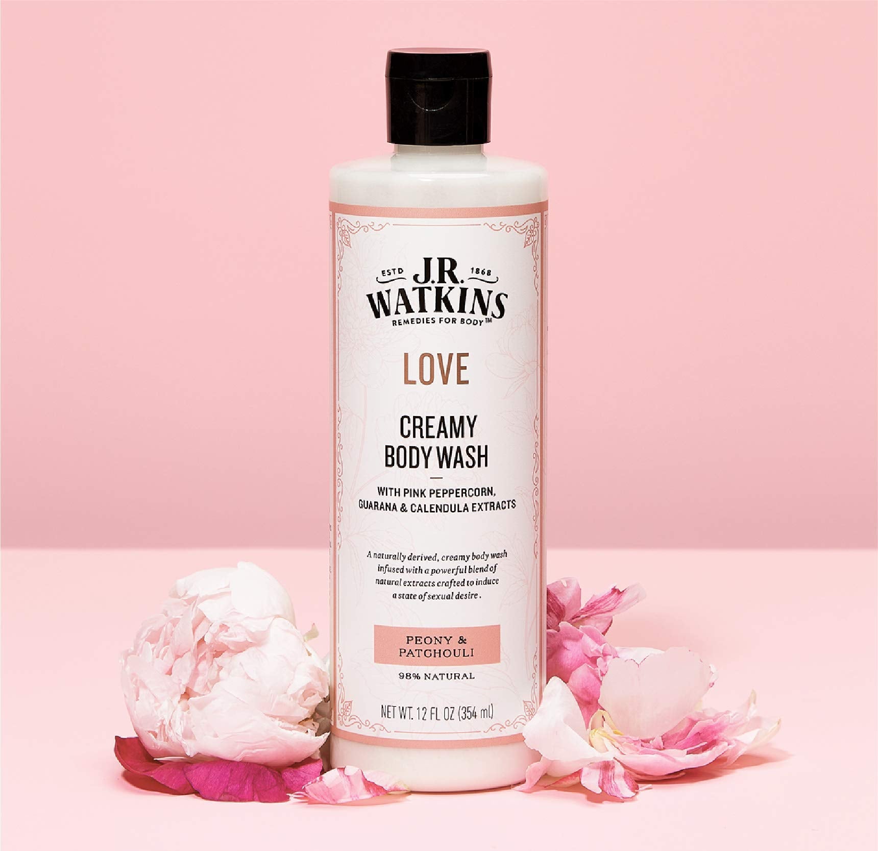 J.R. Watkins Love Creamy Body Wash – Peony & Patchouli (12 fl oz)