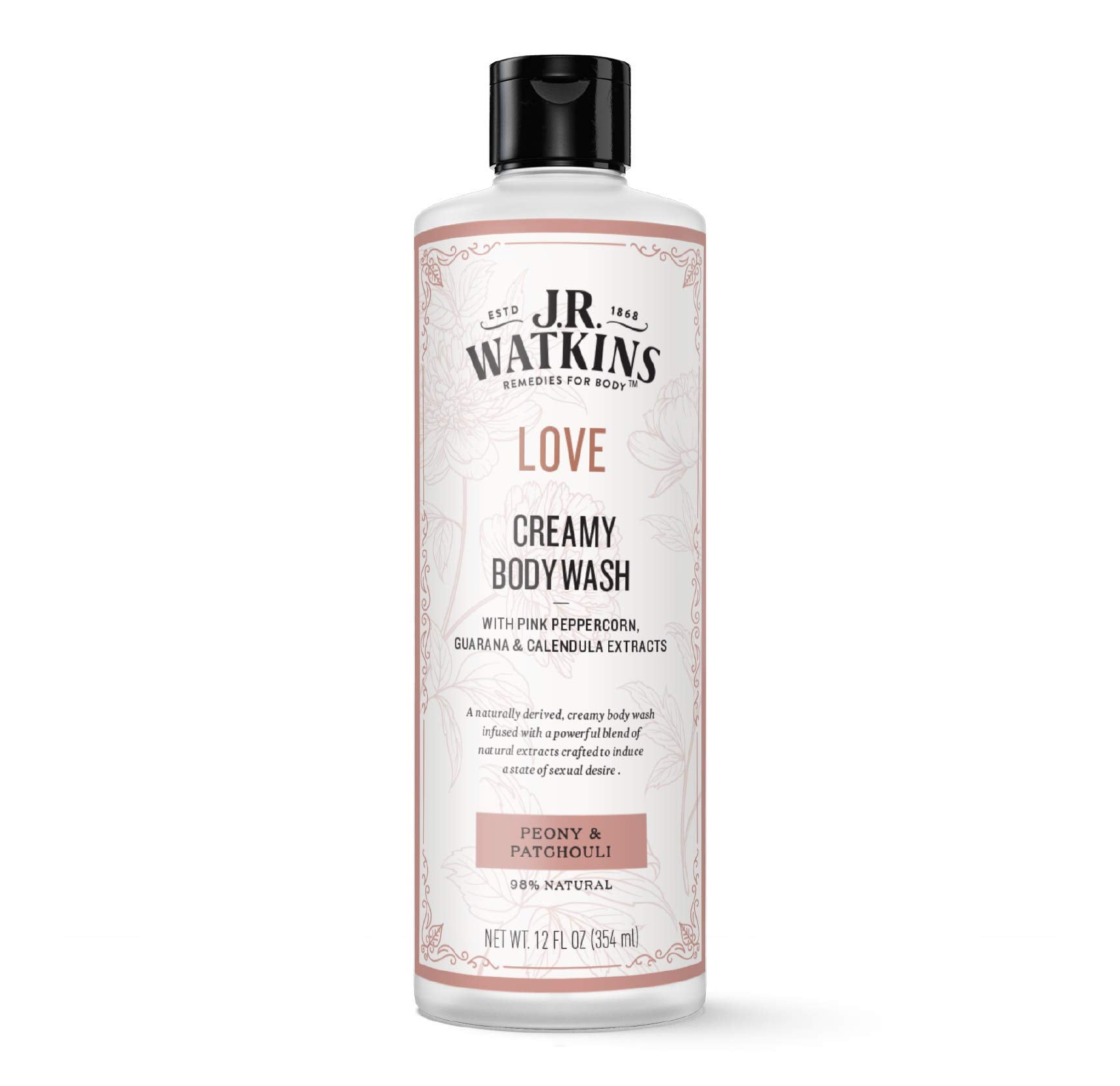 J.R. Watkins Love Creamy Body Wash – Peony & Patchouli (12 fl oz)
