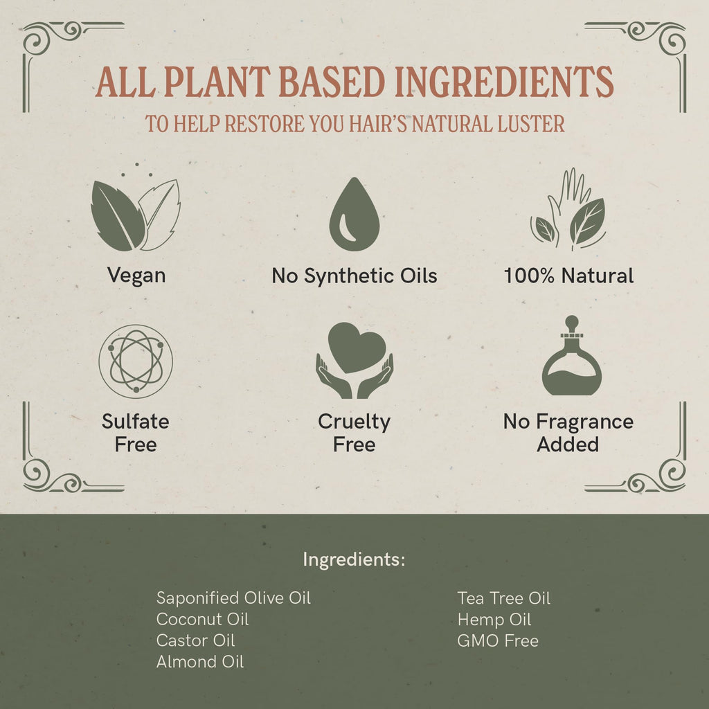 J.R.LIGGETT'S Tea Tree Shampoo Bar - All-Natural, Fragrance-Free, Sulfate-Free (2 Pack) with Coconut & Almond Oils