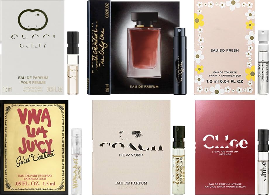 JRoBeauty Designer Fragrance Sampler Set for Women – 6 High-End Vial Fragrances