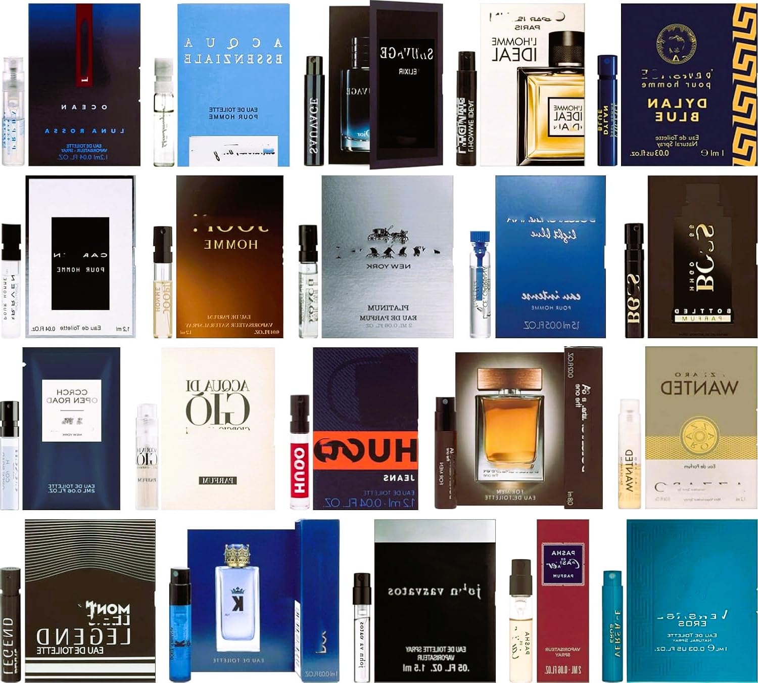 JRoBeauty Men's Designer Fragrance Sampler (6 Vials) – Travel-Ready Cologne Samples
