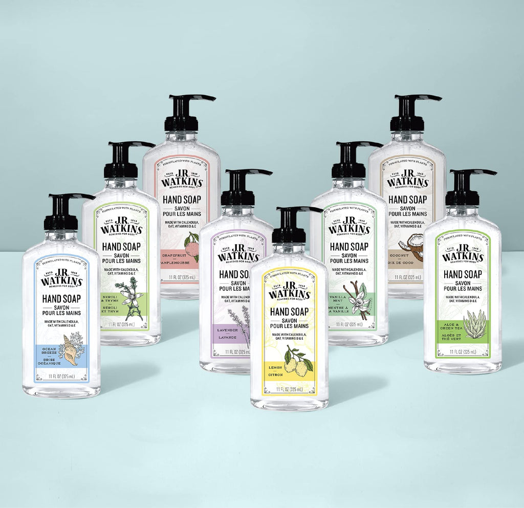 J.R. Watkins Ocean Breeze Hand Soap Gel Refill – 34 oz, Plant-Based & Paraben-Free