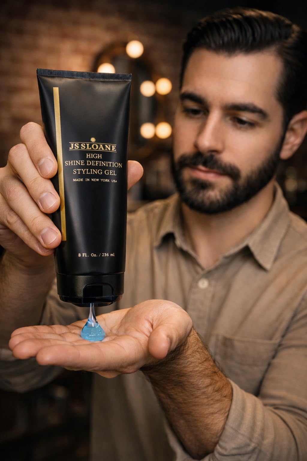 JS SLOANE High Definition Styling Gel — Strong Hold & High Shine, 8 oz