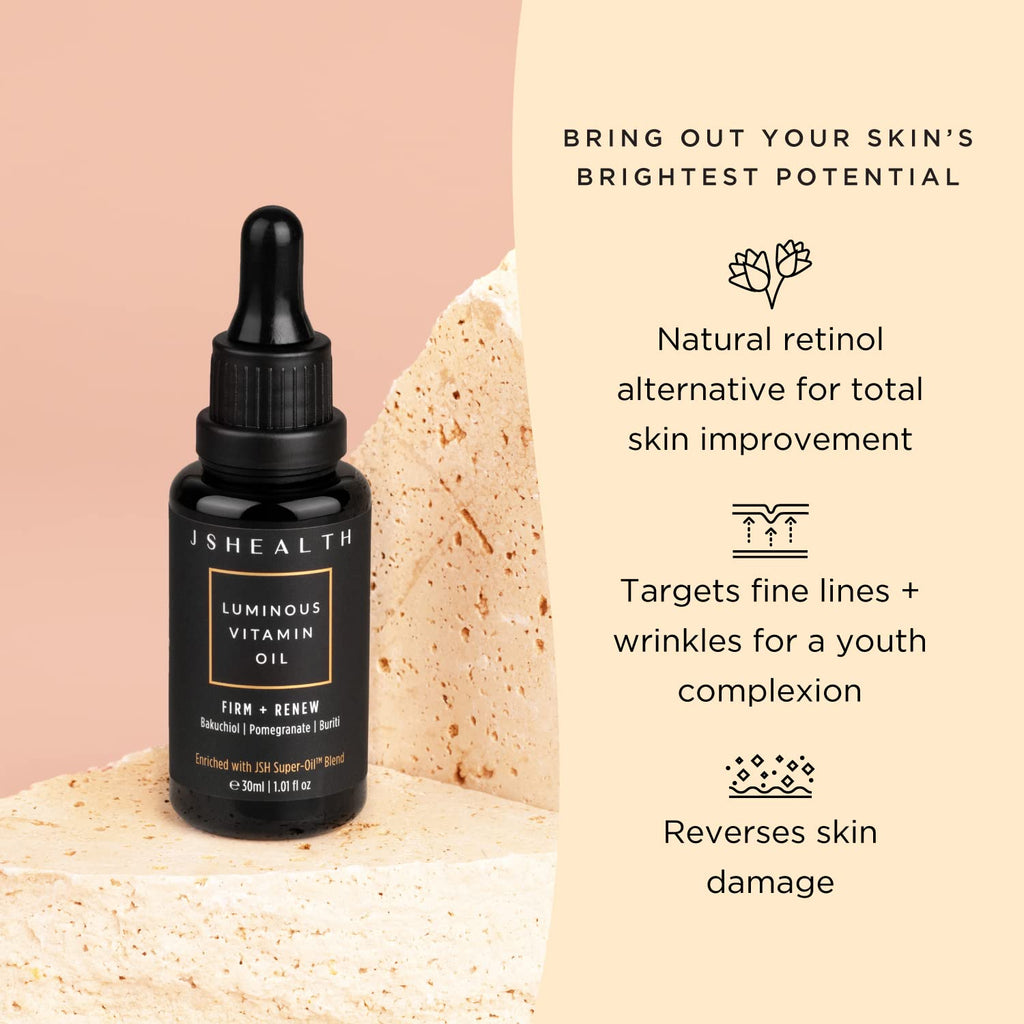 JSHealth Hydrating Face Oil with Rose Oil & Vitamin E | For Dry Skin