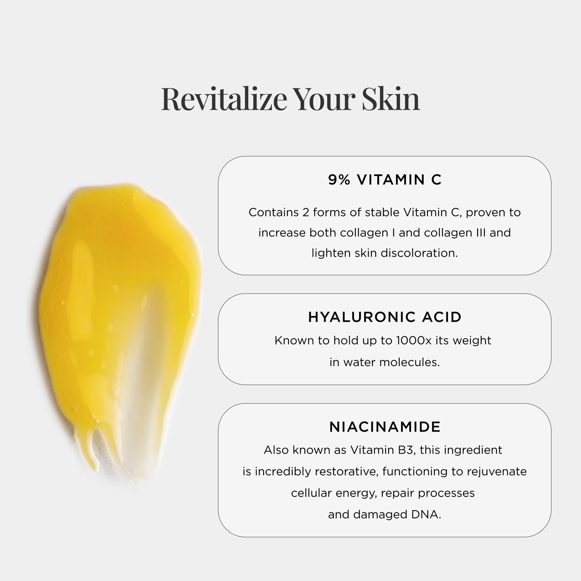 JSHealth Vitamin C Serum for Face – Brightening Hyaluronic Acid Serum with Niacinamide | Vegan Skincare