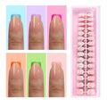 Jsiallye French Tip Press-On Nails – 6 Pack, 180 Pcs Short Square Gel Nail Tips (No File Needed)