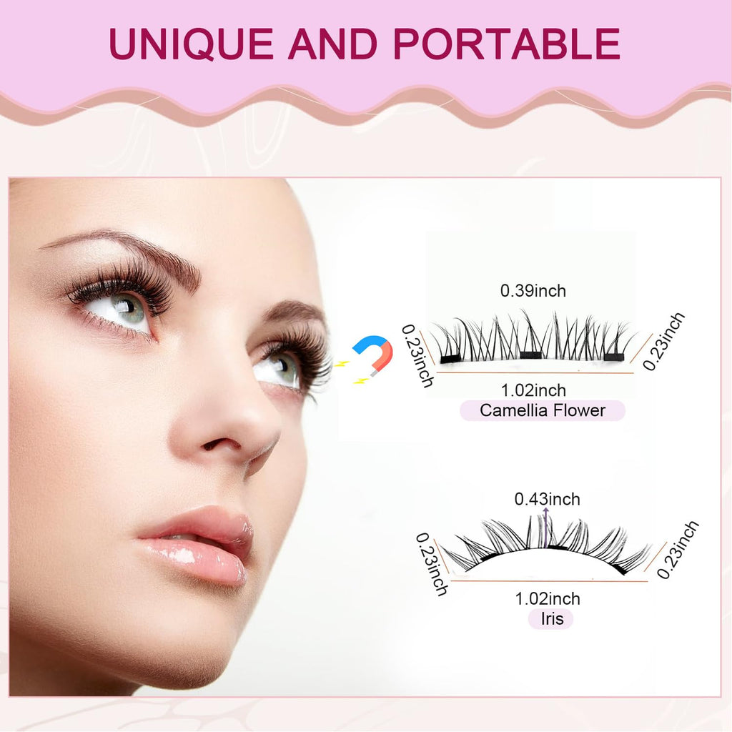 Hunnyfit Magnetic Lashes by Jsqianfei – Reusable Magnetic Eyelashes with Applicator (No Glue Needed)