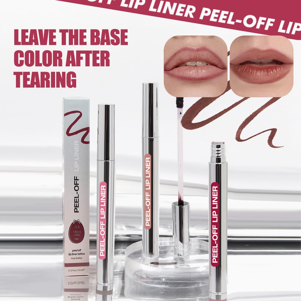 JUAAZIN 3Pcs Matte Peel-Off Lip Stain with Tweezer — Long-Lasting Waterproof Lip Color