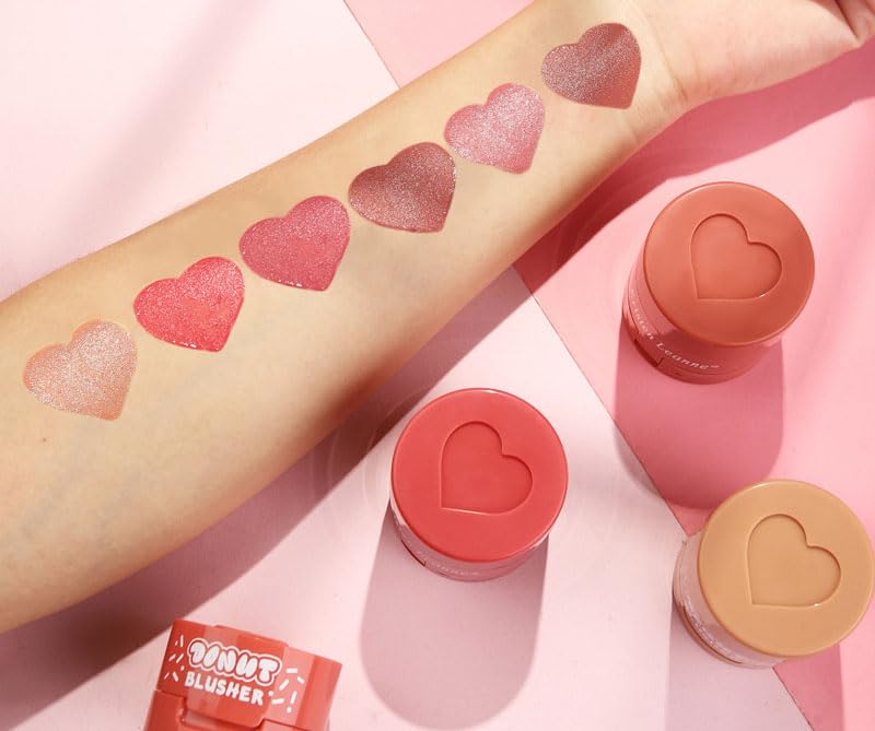 JUDEWY Liquid Blush with Heart Shaped Applicator – Lightweight, Long-Lasting Pink Glow