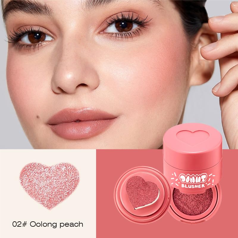 JUDEWY Liquid Blush with Heart Shaped Applicator – Lightweight, Long-Lasting Pink Glow