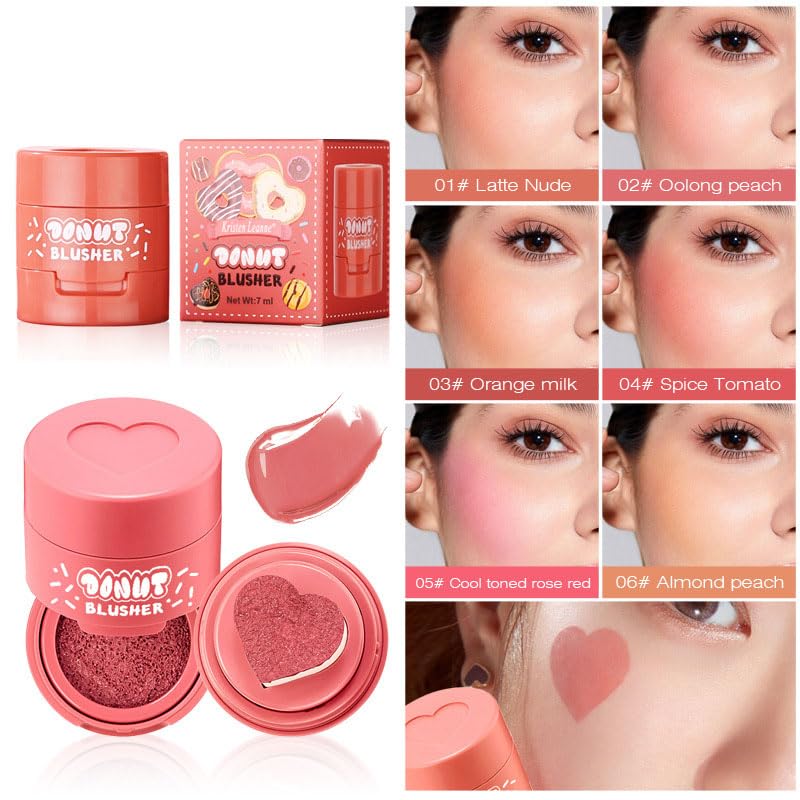 JUDEWY Liquid Blush with Heart Shaped Applicator – Lightweight, Long-Lasting Pink Glow