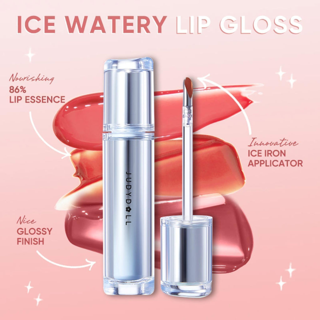 JUDYDOLL Ice Watery Lip Gloss #06 Iced Oolong – Non-Sticky, Long-Lasting Lip Color with Hyaluronic Acid
