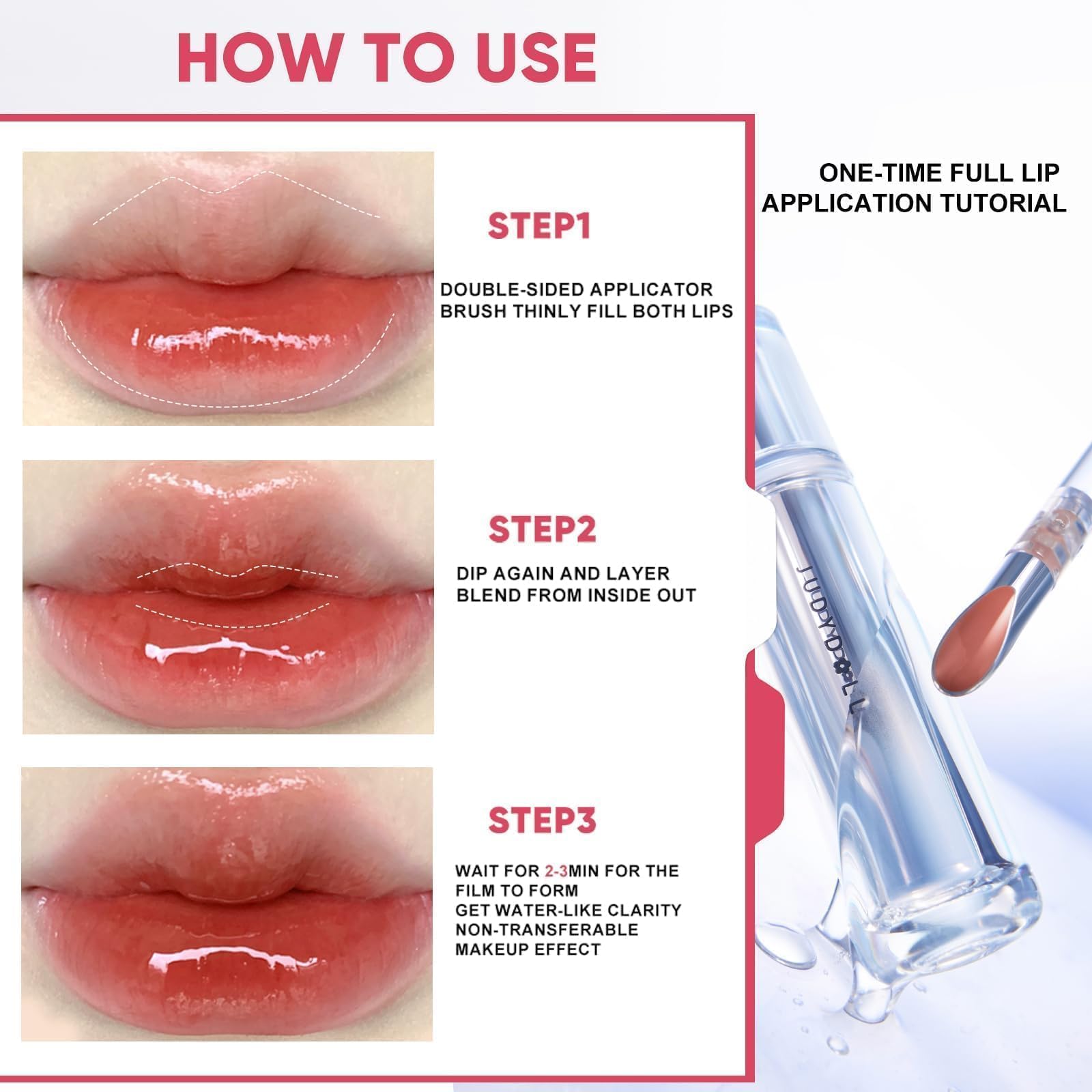 JUDYDOLL Ice Watery Lip Gloss #06 Iced Oolong – Non-Sticky, Long-Lasting Lip Color with Hyaluronic Acid
