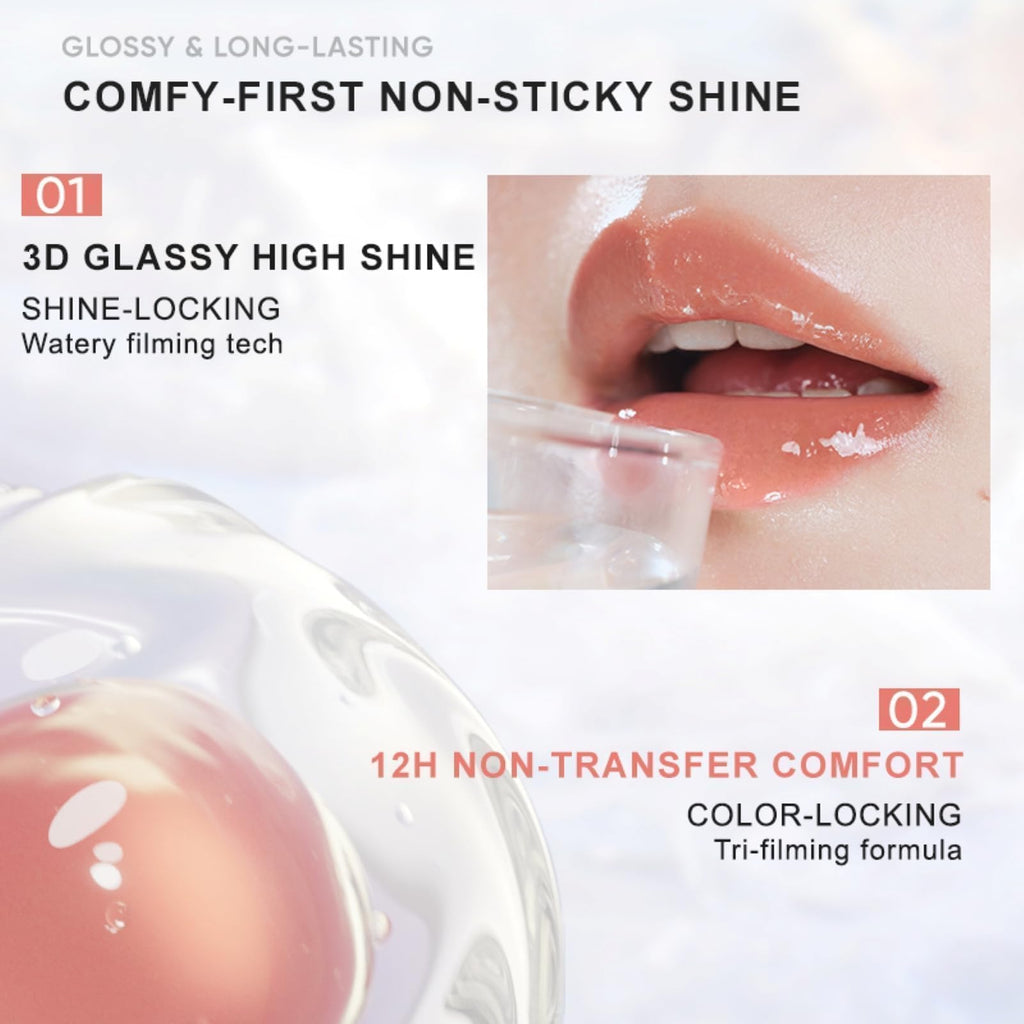 JUDYDOLL Ice Watery Lip Gloss #06 Iced Oolong – Non-Sticky, Long-Lasting Lip Color with Hyaluronic Acid