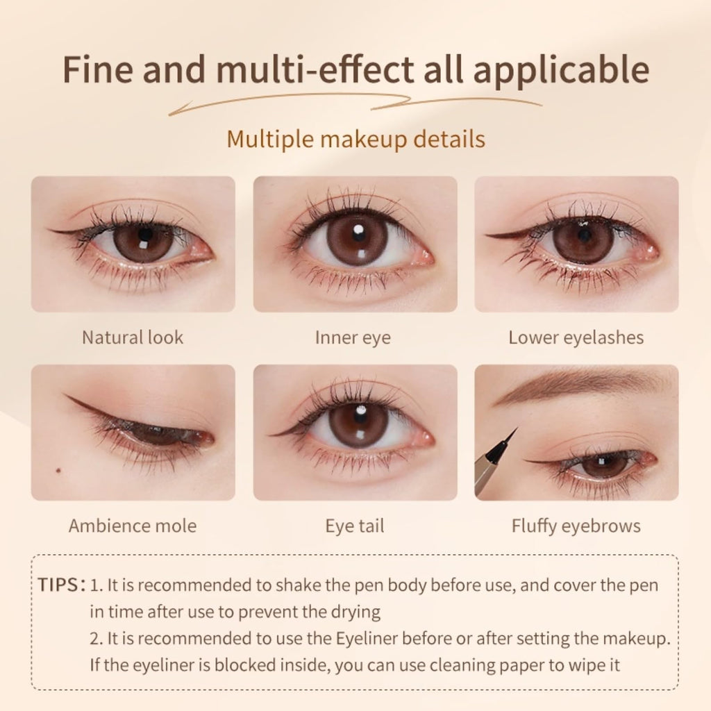 JUDYDOLL Ultra-Fine Liquid Eyeliner – Precision Tip, Waterproof, Quick-Dry #01 Black