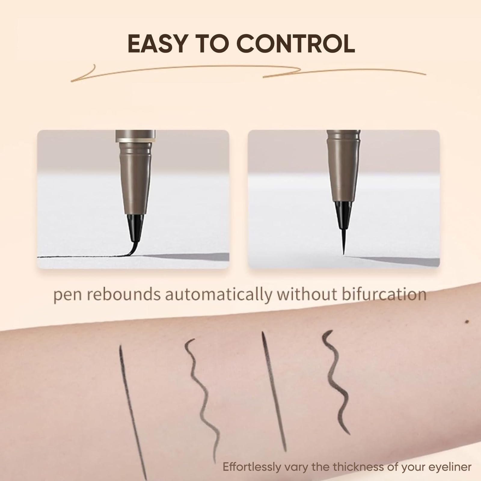 JUDYDOLL Ultra-Fine Liquid Eyeliner – Precision Tip, Waterproof, Quick-Dry #01 Black