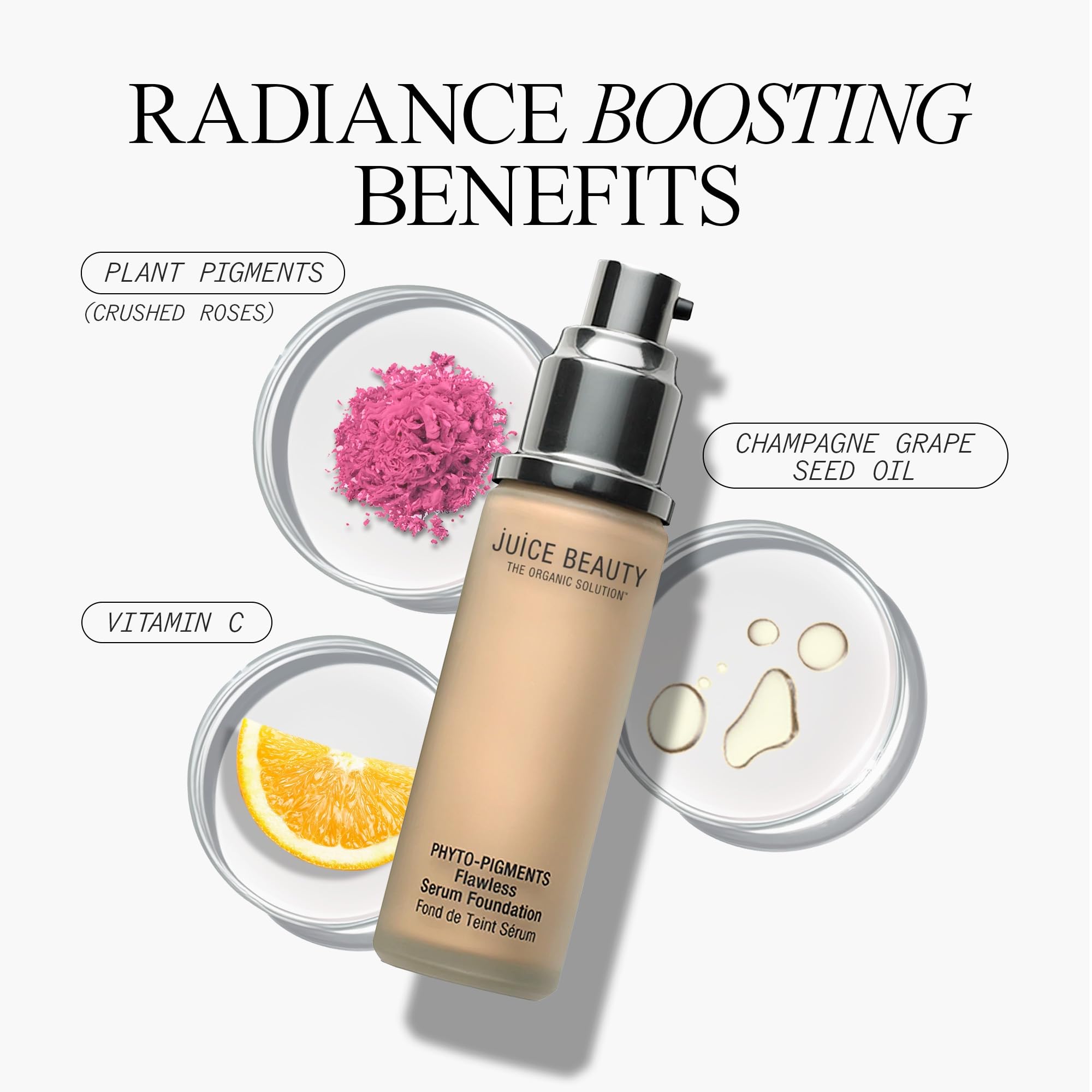 Juice Beauty Phyto-Pigments Flawless Serum Foundation - 20 Golden Tan | Vegan, Cruelty-Free