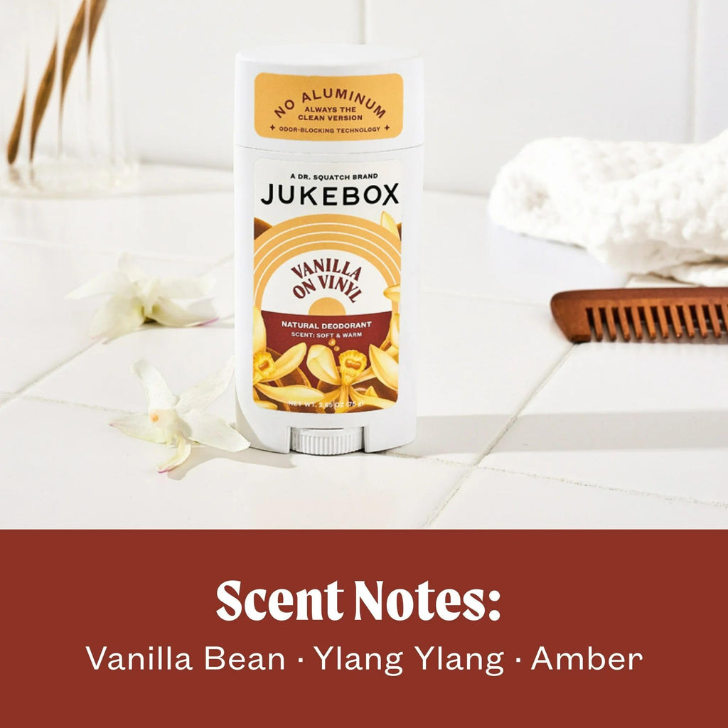 JUKEBOX Natural Deodorant for Women — Vanilla on Vinyl, Aluminum-Free, No Baking Soda, 2-Pack