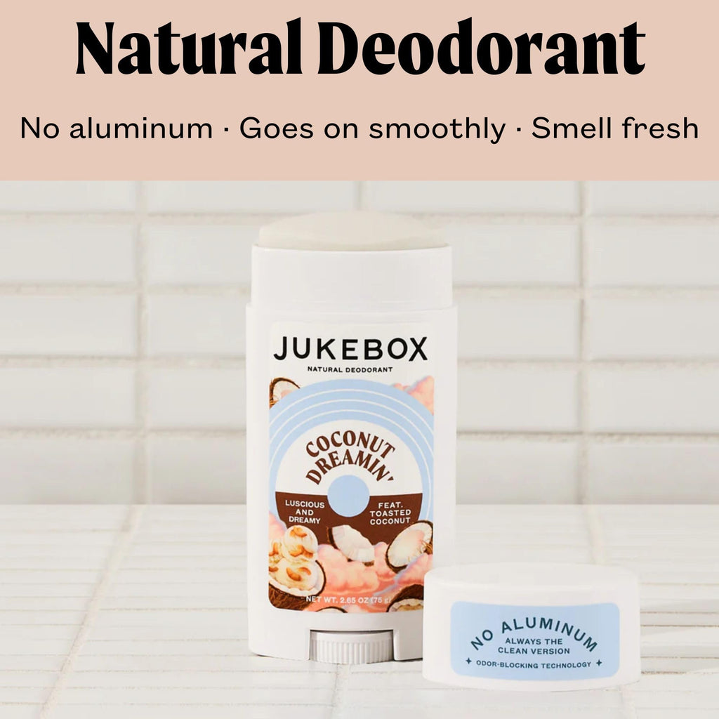 JUKEBOX Coconut Dreamin' Natural Deodorant for Women - Aluminum-Free, No Baking Soda - Cruelty-Free, 2.65oz, 3 Pack