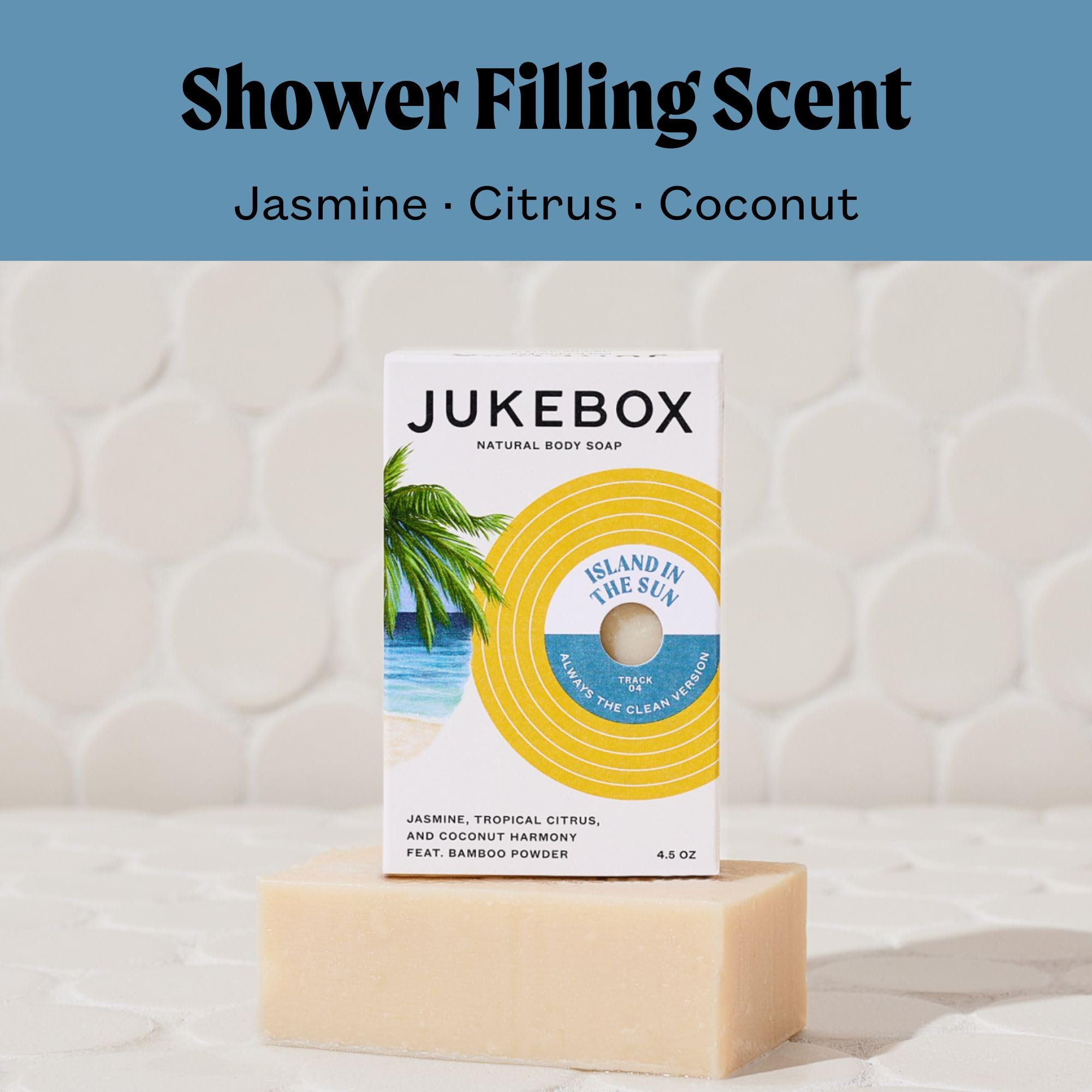 JUKEBOX Island in the Sun Soap – Natural Bar Soap for All Skin Types | Jasmine, Citrus & Coconut