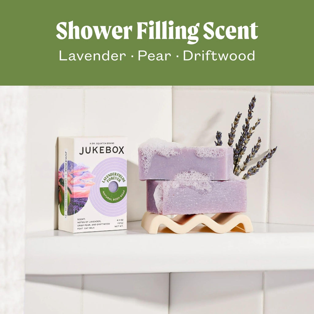 JUKEBOX Soap Lavender Fields Forever — Natural Cold Process Bar Soap for All Skin Types (3 Pack) | Lavender, Pear & Driftwood