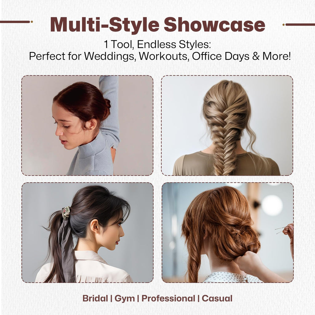 Juloviy Hair Padding for Updos – Volumizing Donut Bun Kit with Pins & Clips