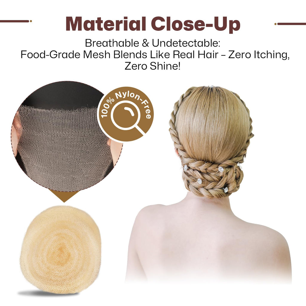 Juloviy Hair Padding for Updos – Volumizing Donut Bun Kit with Pins & Clips