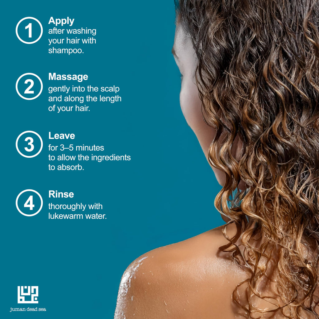 JUMAN Dead Sea Leave-In Conditioner for Curly Hair – Argan Oil & Plant Extracts, Hydrating 13.5 oz