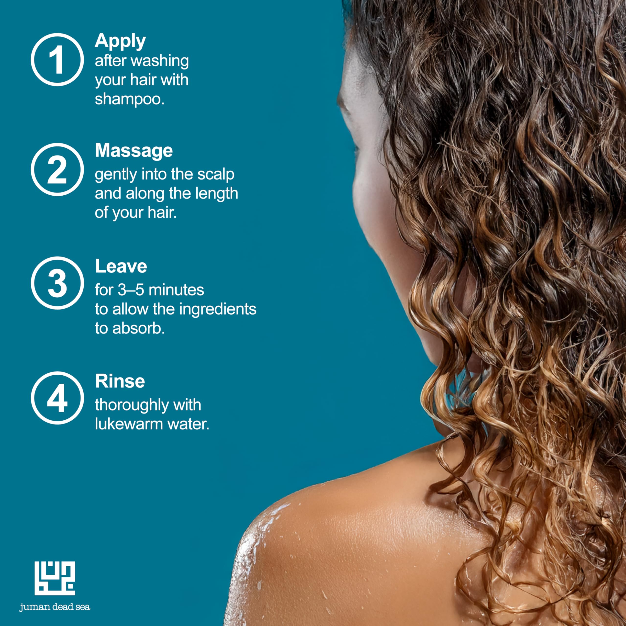 JUMAN Dead Sea Leave-In Conditioner for Curly Hair – Argan Oil & Plant Extracts, Hydrating 13.5 oz