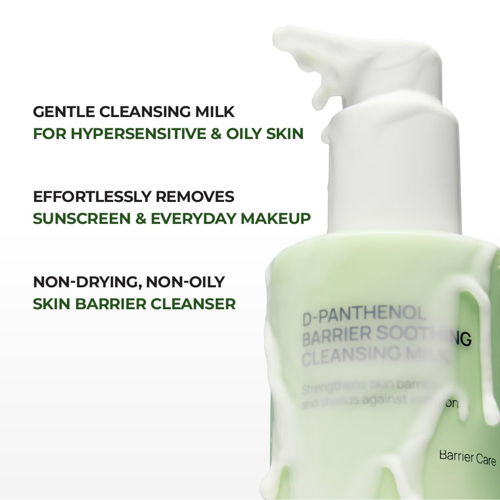 JUMISO D-Panthenol Barrier Soothing Cleansing Milk – 92% Sunscreen Removal, 5-Ceramide, Tear-Free, Eye-Safe