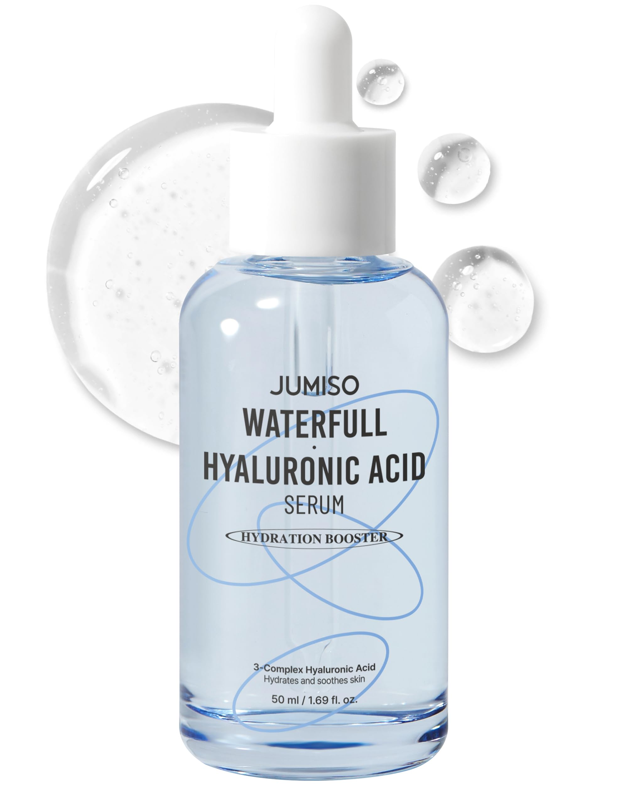 JUMISO Waterfull Hyaluronic Acid Serum – Hydrating Facial Serum for All Skin Types | Vegan, Fragrance-Free | 50 ml