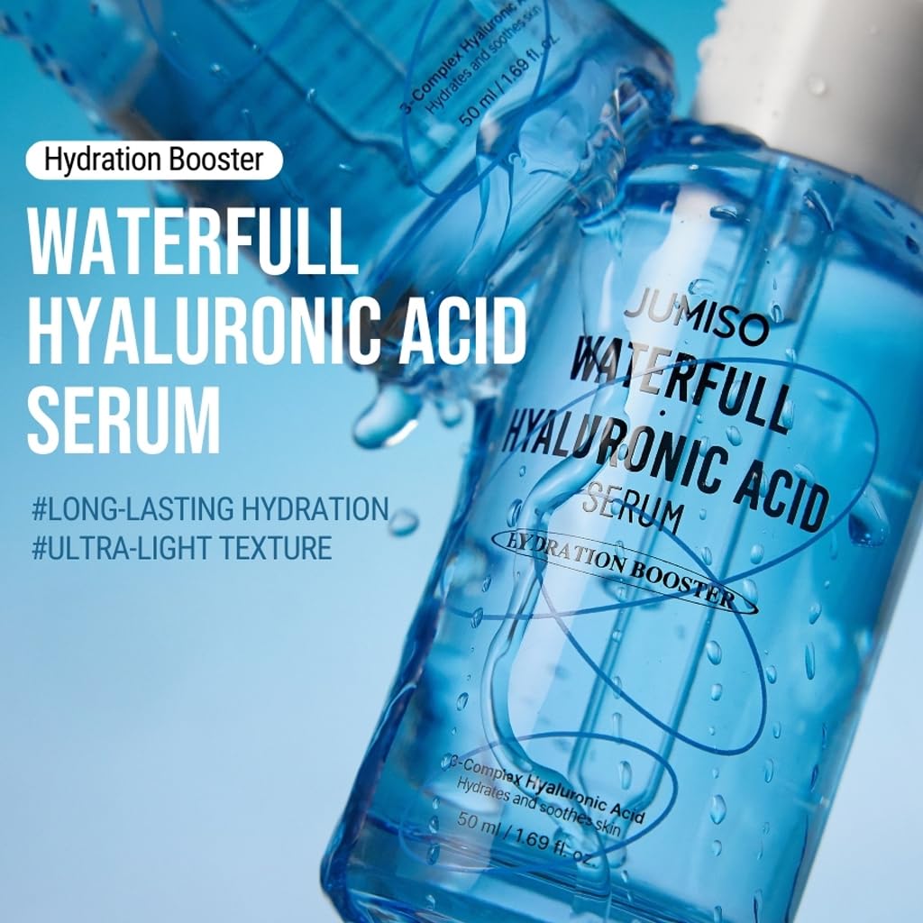 JUMISO Waterfull Hyaluronic Acid Serum – Hydrating Facial Serum for All Skin Types | Vegan, Fragrance-Free | 50 ml
