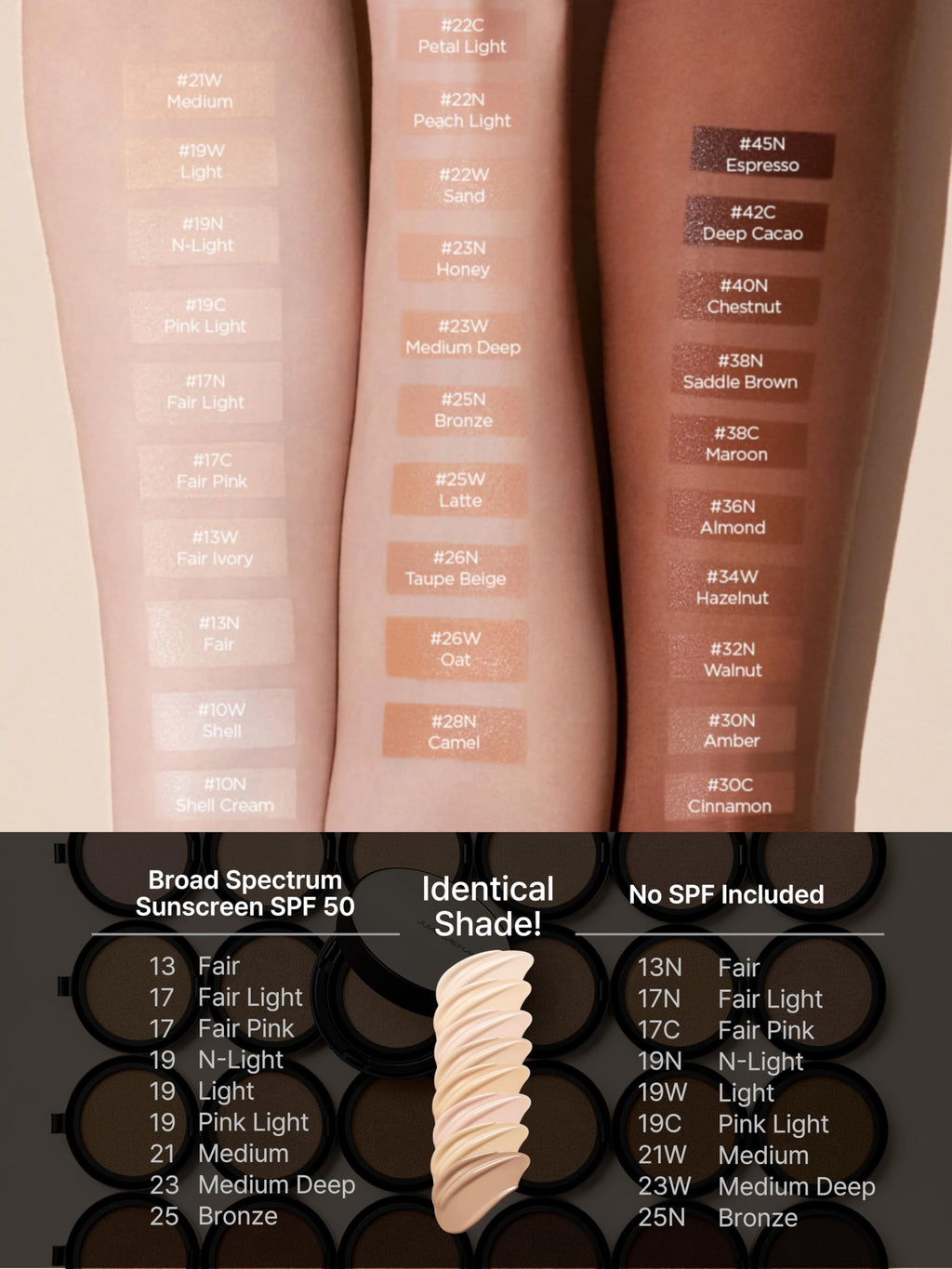 Jung Saem Mool Essential Skin Nuder Cushion 19 Light — SPF 50, Natural Radiant Finish